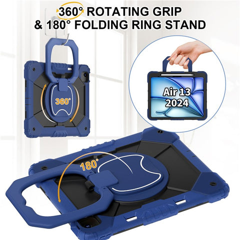 For iPad Air 13 (2026) / (2025) / (2024) Kickstand Case Silicone+PC Tablet Cover