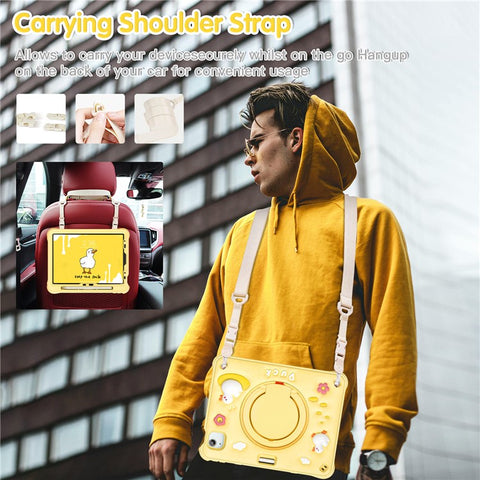 For iPad Air 11 (2025) / (2024) / Air (2022) / (2020) / Pro 11 (2022) / (2021) / (2020) / (2018) Case with Shoulder Strap Kickstand Cover