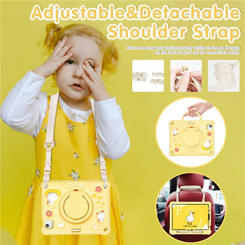 For iPad Air 11 (2025) / (2024) / Air (2022) / (2020) / Pro 11 (2022) / (2021) / (2020) / (2018) Case with Shoulder Strap Kickstand Cover