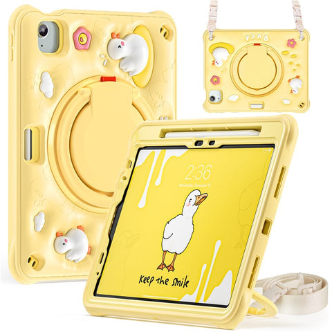 For iPad Air 11 (2025) / (2024) / Air (2022) / (2020) / Pro 11 (2022) / (2021) / (2020) / (2018) Case with Shoulder Strap Kickstand Cover