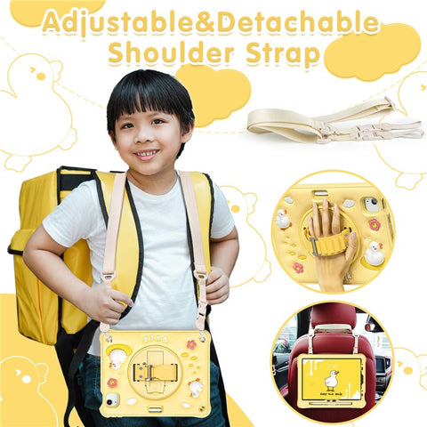 For iPad Air 11 (2026) / (2025) / (2024) / Air (2022) / (2020) / Pro 11 (2022) / (2021) / (2020) / (2018) Case with Shoulder Strap Kickstand Cover