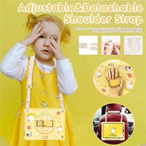 For iPad Air 11 (2026) / (2025) / (2024) / Air (2022) / (2020) / Pro 11 (2022) / (2021) / (2020) / (2018) Case with Shoulder Strap Kickstand Cover