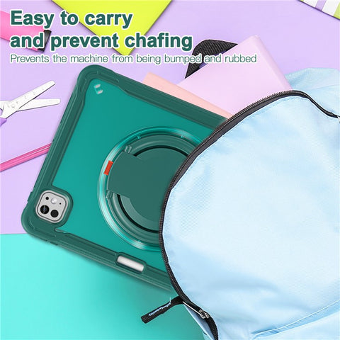 For iPad Pro 11 (2025) / 11 (2024) Case Rotary Kickstand PC+TPU+Silicone Tablet Cover