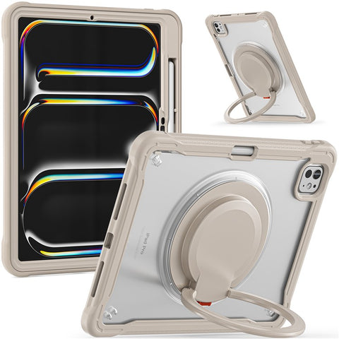 For iPad Pro 11 (2025) / 11 (2024) Case Rotary Kickstand PC+TPU+Silicone Tablet Cover