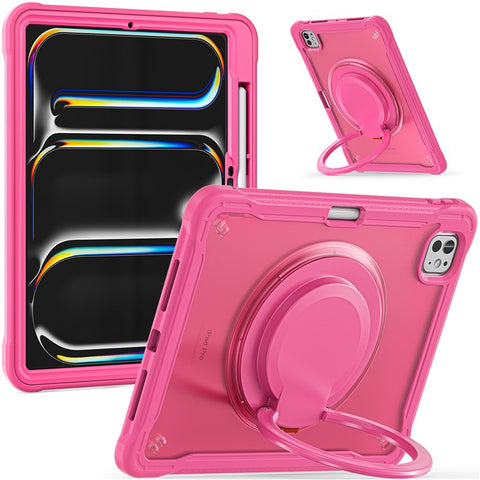 For iPad Pro 11 (2025) / 11 (2024) Case Rotary Kickstand PC+TPU+Silicone Tablet Cover
