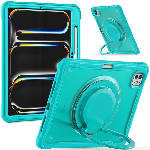 For iPad Pro 11 (2025) / 11 (2024) Case Rotary Kickstand PC+TPU+Silicone Tablet Cover