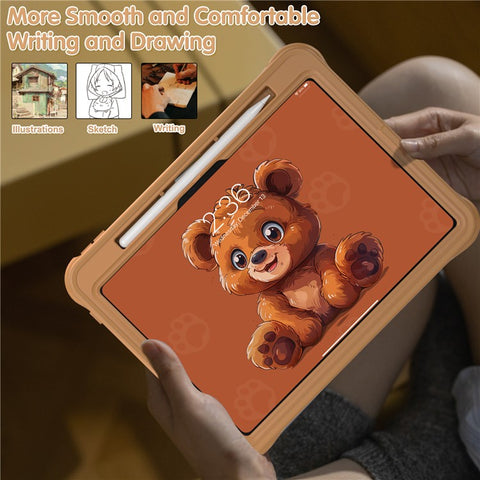For iPad Pro 11 (2025) / 11 (2024) Case Bear Pattern PC+Silicone+TPU Kickstand Tablet Cover