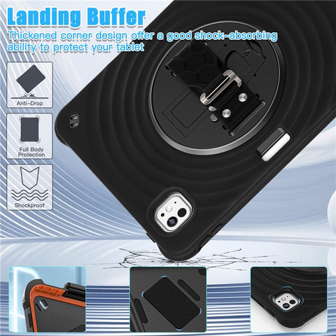 For iPad Pro 11 (2025) / 11 (2024) Case Hand Strap Kickstand TPU+PC+Silicone Tablet Cover