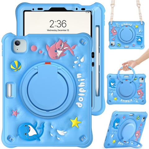 For iPad Air 11 (2025) / (2024) / Air (2022) / (2020) / Pro 11 (2022) / (2021) / (2020) / (2018) Case with Shoulder Strap Kickstand Cover