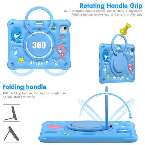 For iPad Air 11 (2025) / (2024) / Air (2022) / (2020) / Pro 11 (2022) / (2021) / (2020) / (2018) Case with Shoulder Strap Kickstand Cover