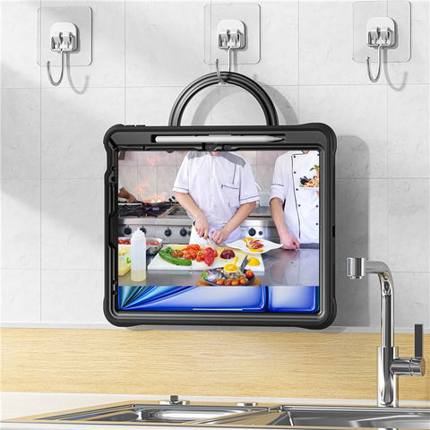 For iPad Air 13 (2025) / (2024) / Pro 12.9 (2022) / (2021) / (2020) / (2018) Case Kickstand PC+Silicone+TPU Tablet Cover