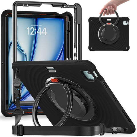 For iPad Air 13 (2026) / (2025) / (2024) / Pro 12.9 (2022) / (2021) / (2020) / (2018) Case with Shoulder Strap Kickstand Tablet Cover