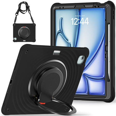 For iPad Air 13 (2026) / (2025) / (2024) / Pro 12.9 (2022) / (2021) / (2020) / (2018) Case with Shoulder Strap Kickstand Tablet Cover