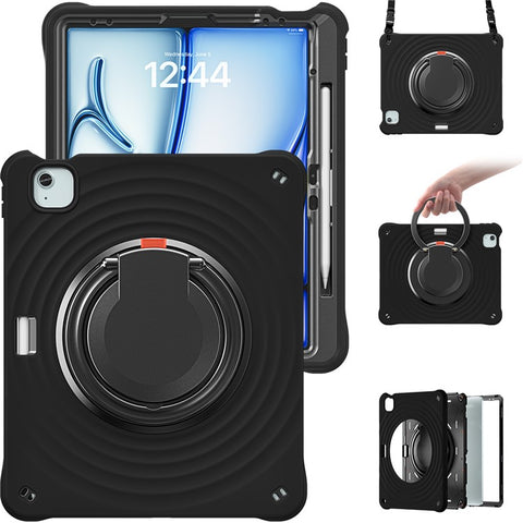 For iPad Air 13 (2026) / (2025) / (2024) / Pro 12.9 (2022) / (2021) / (2020) / (2018) Case with Shoulder Strap Kickstand Tablet Cover