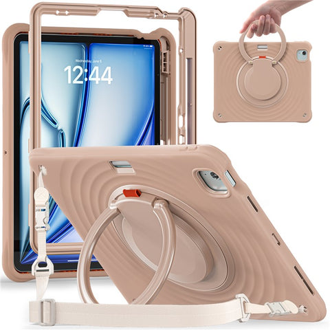 For iPad Air 13 (2026) / (2025) / (2024) / Pro 12.9 (2022) / (2021) / (2020) / (2018) Case with Shoulder Strap Kickstand Tablet Cover