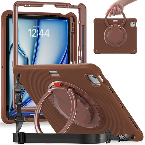For iPad Air 13 (2026) / (2025) / (2024) / Pro 12.9 (2022) / (2021) / (2020) / (2018) Case with Shoulder Strap Kickstand Tablet Cover