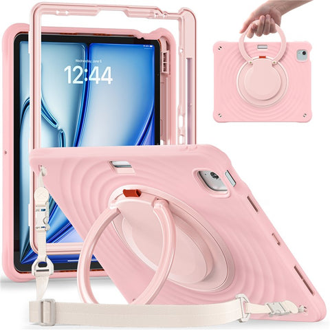 For iPad Air 13 (2026) / (2025) / (2024) / Pro 12.9 (2022) / (2021) / (2020) / (2018) Case with Shoulder Strap Kickstand Tablet Cover