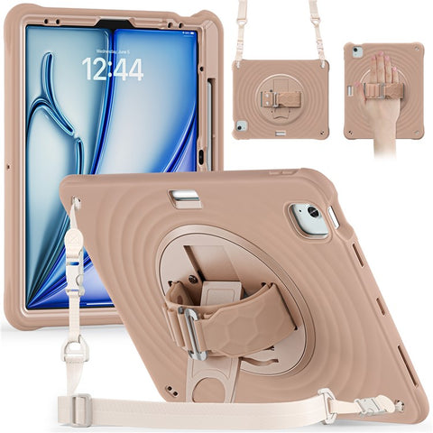 For iPad Air 13 (2026) / (2025) / (2024) / Pro 12.9 (2022) / (2021) / (2020) / (2018) Case Kickstand Tablet Cover with Shoulder Strap
