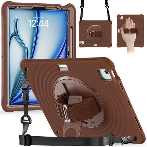 For iPad Air 13 (2026) / (2025) / (2024) / Pro 12.9 (2022) / (2021) / (2020) / (2018) Case Kickstand Tablet Cover with Shoulder Strap