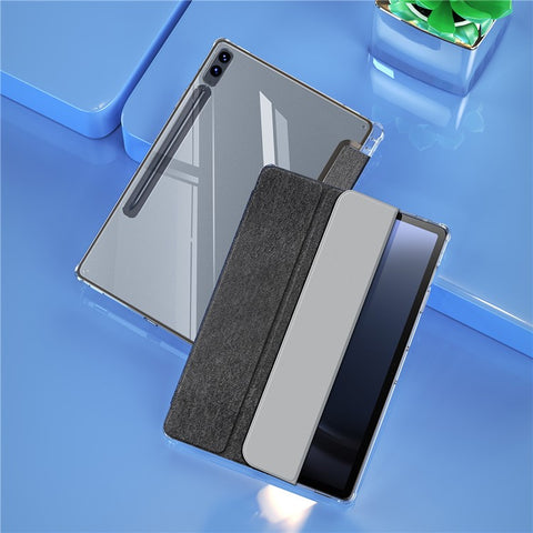 DUX DUCIS Unid Series For Samsung Galaxy Tab S9 FE+ / S9+ Case Auto Wake / Sleep TPU+PC+Leather Clear Tablet Cover