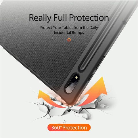 DUX DUCIS Domo Series for Samsung Galaxy Tab S10 Ultra / S9 Ultra / S8 Ultra Case Tri-Fold Stand Leather Cover Auto Wake / Sleep
