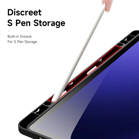 DUX DUCIS Magi Series for Samsung Galaxy Tab S10+ / S9+ / S9 FE+ Case Origami Stand Leather+PC+TPU Clear Back Cover