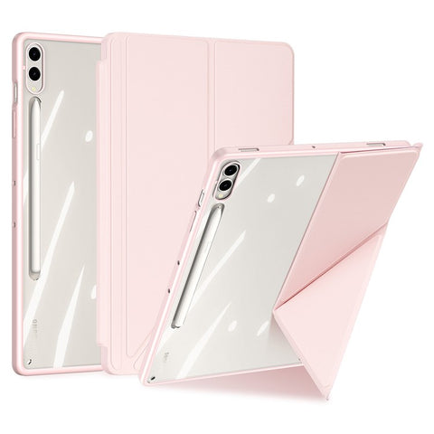 DUX DUCIS Magi Series for Samsung Galaxy Tab S10+ / S9+ / S9 FE+ Case Origami Stand Leather+PC+TPU Clear Back Cover
