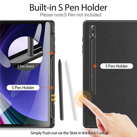 DUX DUCIS Domo Series for Samsung Galaxy Tab S10+ / S9+ / S9 FE+ Case Tri-Fold Stand Leather Cover Auto Wake / Sleep