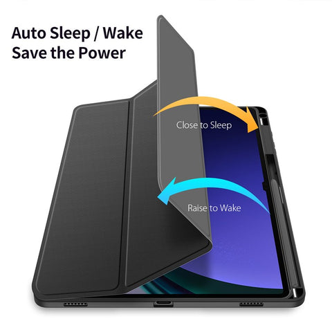 DUX DUCIS TOBY Series For Samsung Galaxy Tab S10+ / S9+ / S9 FE+ Case PU Leather Tri-Fold Stand Tablet Cover