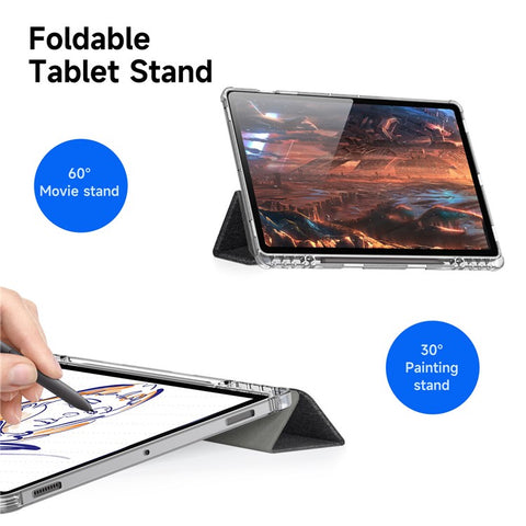 DUX DUCIS Unid Series For Samsung Galaxy Tab S10+ / S9+ / S9 FE+ Case Auto Wake / Sleep TPU+PC+Leather Clear Tablet Cover