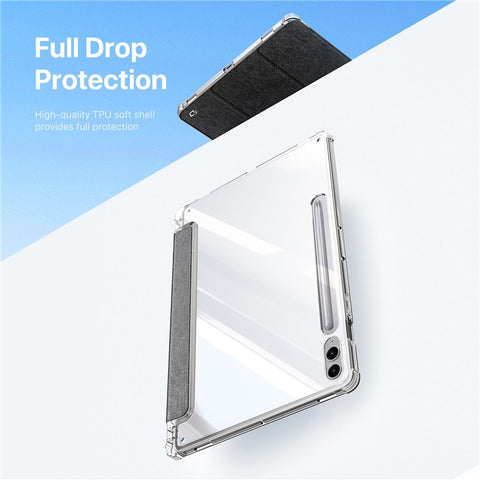 DUX DUCIS Unid Series For Samsung Galaxy Tab S10+ / S9+ / S9 FE+ Case Auto Wake / Sleep TPU+PC+Leather Clear Tablet Cover