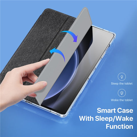 DUX DUCIS Unid Series For Samsung Galaxy Tab S10+ / S9+ / S9 FE+ Case Auto Wake / Sleep TPU+PC+Leather Clear Tablet Cover