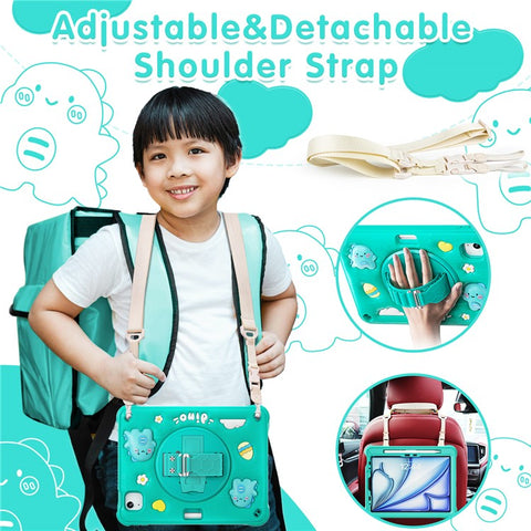 For iPad Air 11 (2025) / (2024) / Air (2022) / (2020) / Pro 11 (2022) / (2021) / (2020) / (2018) Case with Shoulder Strap Kickstand