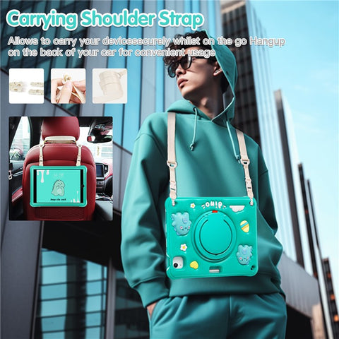 For iPad Air 11 (2025) / (2024) / Air (2022) / (2020) / Pro 11 (2022) / (2021) / (2020) / (2018) Case with Shoulder Strap Kickstand