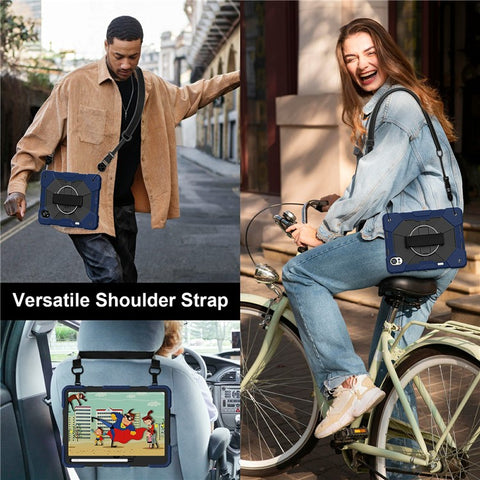 For Huawei MatePad Air (2024) Case Kickstand Silicone+PC Tablet Cover with Shoulder Strap