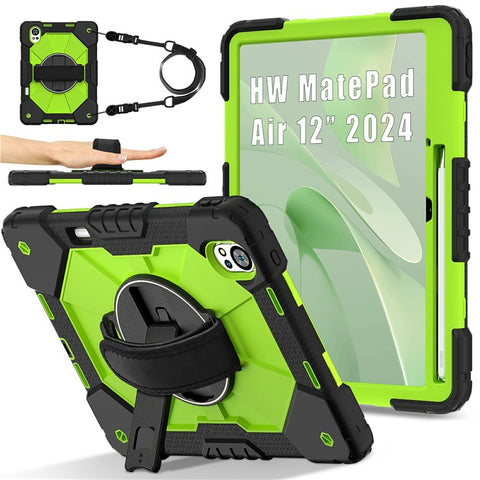 For Huawei MatePad Air (2024) Case Kickstand Silicone+PC Tablet Cover with Shoulder Strap