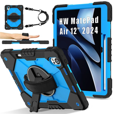 For Huawei MatePad Air (2024) Case Kickstand Silicone+PC Tablet Cover with Shoulder Strap