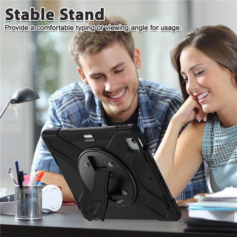 For iPad Air 13 (2026) / (2025) / (2024) / Pro 12.9 (2022) / (2021) / (2020) / (2018) Case Kickstand PC+Silicone Tablet Cover