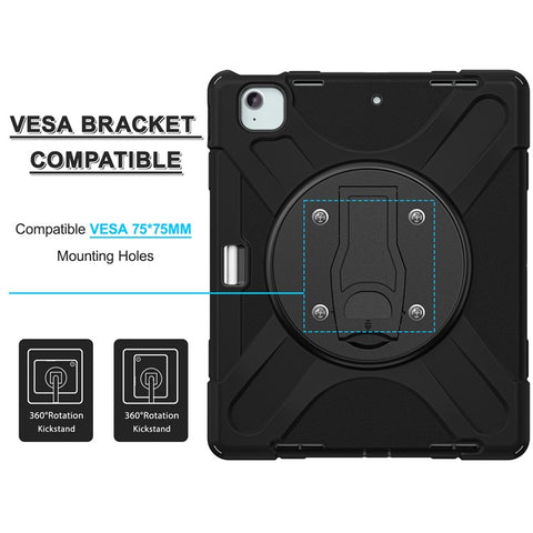 For iPad Air 13 (2026) / (2025) / (2024) / Pro 12.9 (2022) / (2021) / (2020) / (2018) Case Kickstand PC+Silicone Tablet Cover