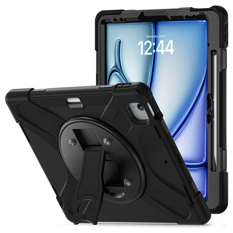 For iPad Air 13 (2026) / (2025) / (2024) / Pro 12.9 (2022) / (2021) / (2020) / (2018) Case Kickstand PC+Silicone Tablet Cover