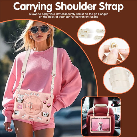 For iPad Air 11 (2025) / (2024) / Air (2022) / (2020) / Pro 11 (2022) / (2021) / (2020) / (2018) Case with Shoulder Strap Kickstand