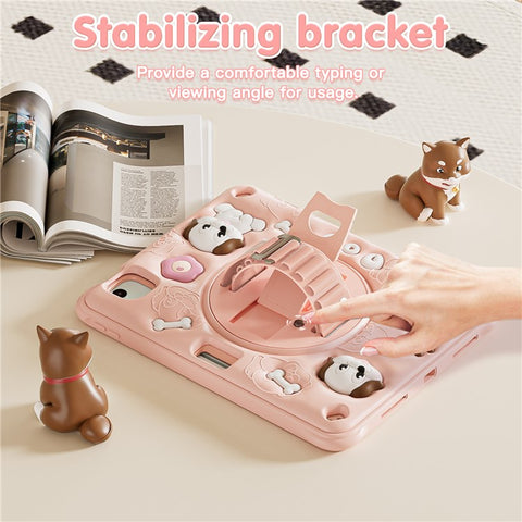 For iPad Air 11 (2025) / (2024) / Air (2022) / (2020) / Pro 11 (2022) / (2021) / (2020) / (2018) Case Kickstand Cute Dog Cover