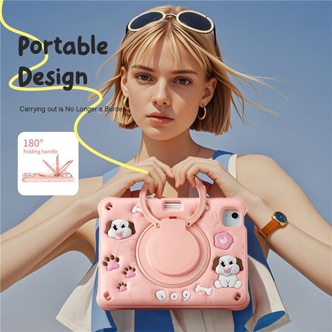 For iPad Air 11 (2026) / (2025) / (2024) / Air (2022) / (2020) / Pro 11 (2022) / (2021) / (2020) / (2018) Case Cute Dog Pattern Kickstand Tablet Cover