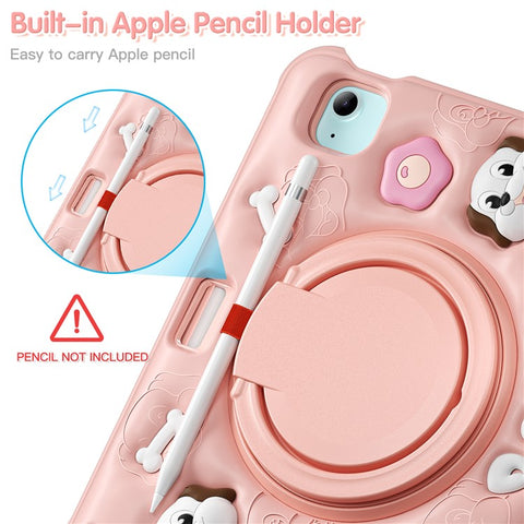 For iPad Air 11 (2026) / (2025) / (2024) / Air (2022) / (2020) / Pro 11 (2022) / (2021) / (2020) / (2018) Case Cute Dog Pattern Kickstand Tablet Cover