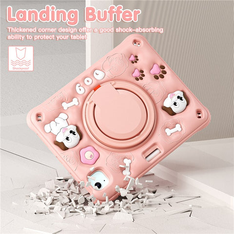 For iPad Air 11 (2026) / (2025) / (2024) / Air (2022) / (2020) / Pro 11 (2022) / (2021) / (2020) / (2018) Case Cute Dog Pattern Kickstand Tablet Cover