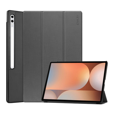 ENKAY HAT PRINCE For Samsung Galaxy Tab S9 Ultra / Galaxy Tab S10 Ultra Trifold Stand Cover   PU Leather+PC Tablet Case