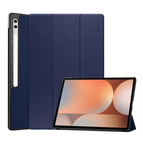 ENKAY HAT PRINCE For Samsung Galaxy Tab S9 Ultra / Galaxy Tab S10 Ultra Trifold Stand Cover   PU Leather+PC Tablet Case