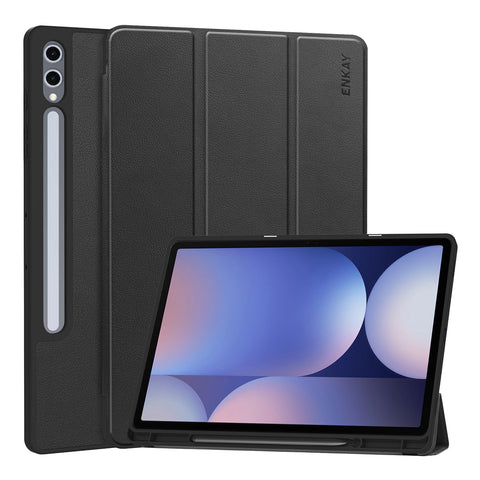 ENKAY HAT PRINCE For Samsung Galaxy Tab S9+ / Galaxy Tab S9 FE+ / Galaxy Tab S10+  Tri-Fold Stand Tablet Case PU Leather+TPU Smart Cover with Pencil Holder