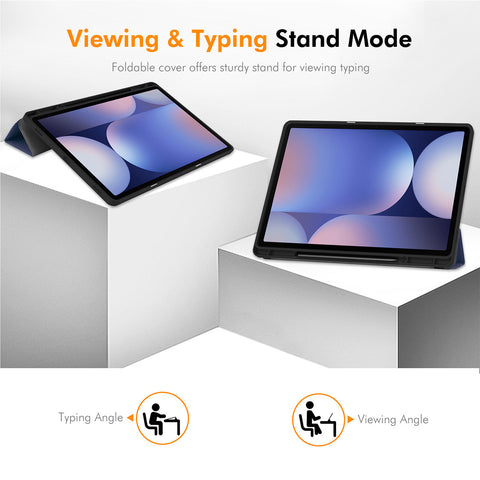 ENKAY HAT PRINCE For Samsung Galaxy Tab S9+ / Galaxy Tab S9 FE+ / Galaxy Tab S10+  Tri-Fold Stand Tablet Case PU Leather+TPU Smart Cover with Pencil Holder