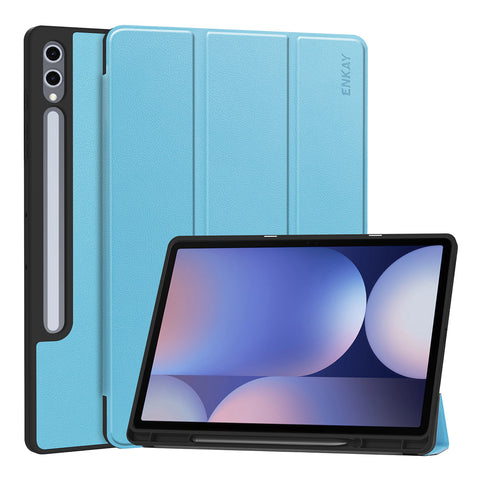 ENKAY HAT PRINCE For Samsung Galaxy Tab S9+ / Galaxy Tab S9 FE+ / Galaxy Tab S10+  Tri-Fold Stand Tablet Case PU Leather+TPU Smart Cover with Pencil Holder
